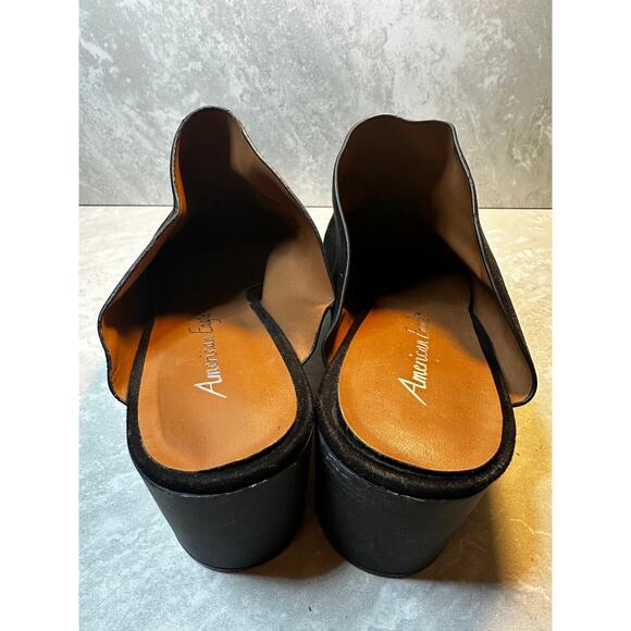 American Eagle Black Mule Point Toe Faux Suede Open Back Women's Size 10 - Picture 7 of 8